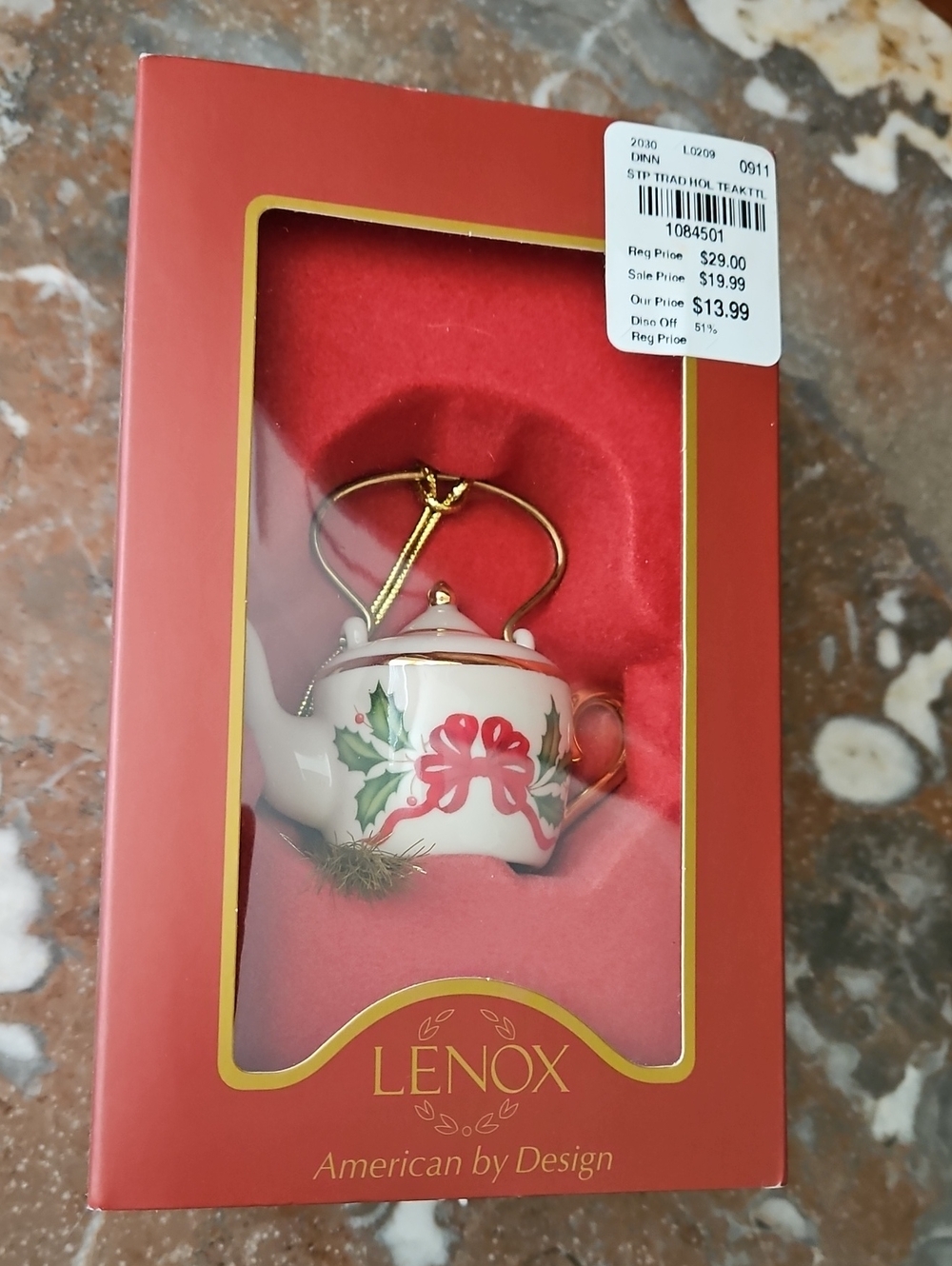 NWT Lenox Steeped In Tradition Tea Kettle Pot Ornament